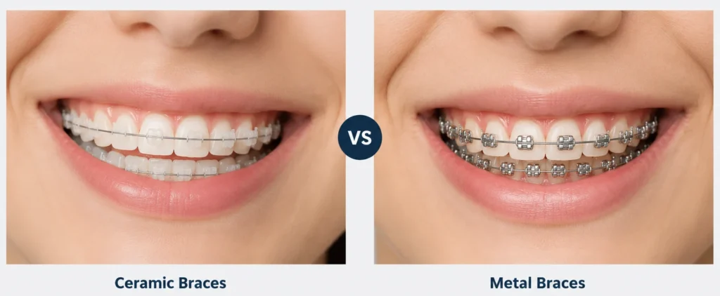 Ceramic vs metal braces Ceramic vs metal braces comparison