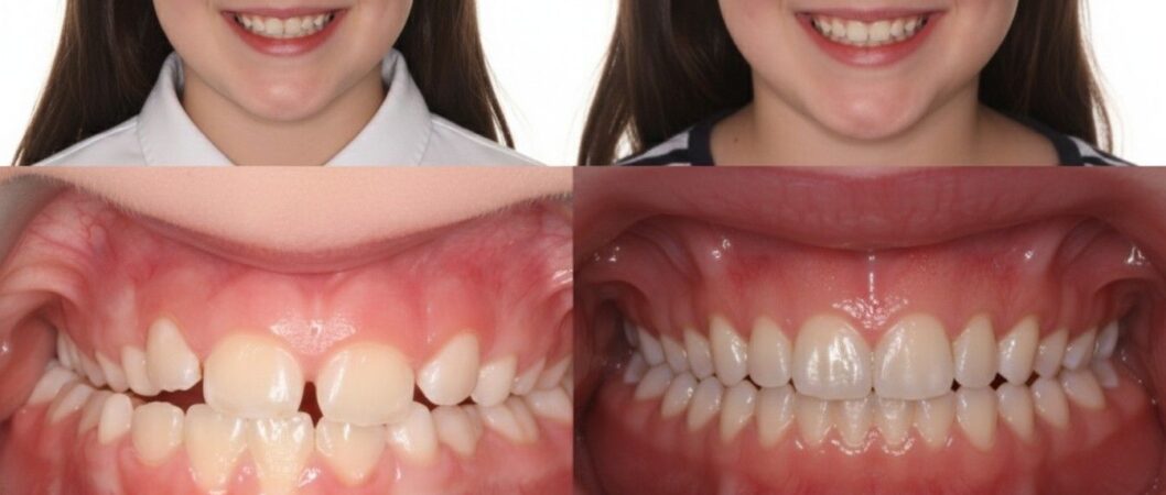 Palatal expander before and after