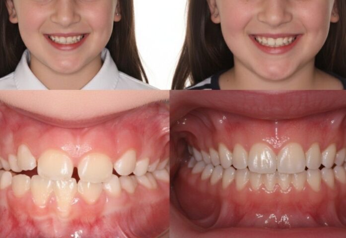 Palatal expander before and after