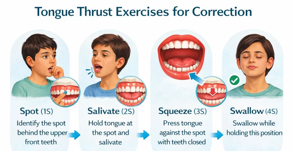 Tongue Thrust Exercises for Correction 4S Exercises for Tongue Thrust