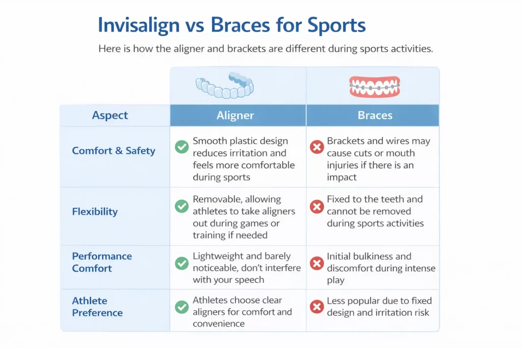 Invisalign vs Braces for Sports